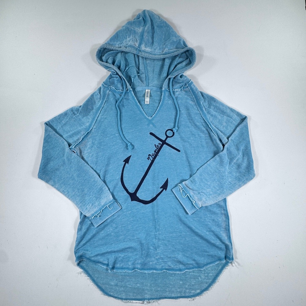 US Apparel Women's XL Blue Anchor Naples Hoodie‎ Sweatshirt Lightweight